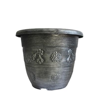 China Wholesales Nordic Indoor Modern Classic Resin Liner And Carved Bronze Planter Flower Pot For Decoration for sale