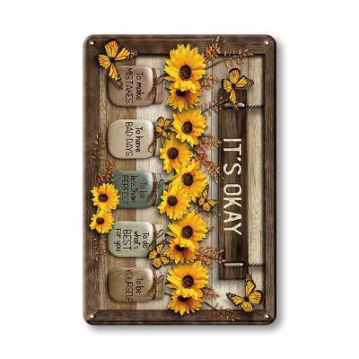 China Europe Sunflowers.Flowers. Bar Wall Tin Sign Vintage Metal Sig Decoration for sale