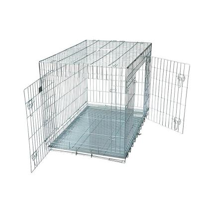 China Sustainable Porcelain Galvanized Heavy Duty Large Iron Steel Wire Dog Cage for sale