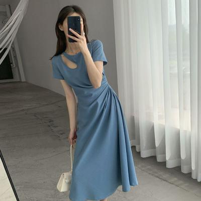 China LY011 summer new dress breathable French style temperament waist-tight Korean-style skirt for sale