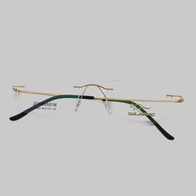 China Trendy Business Fashion Glasses Rimless Optical Eyeglasses Titanium Frames Monocle Optical Frames Eye Glasses for sale