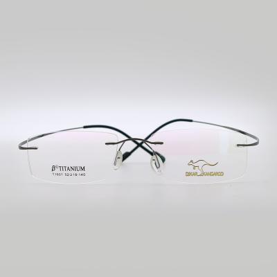 China Trendy Rimless Glasses Business Fashion Eyeglasses Titanium Frames Monocle Optical Frames Eye Glasses for sale