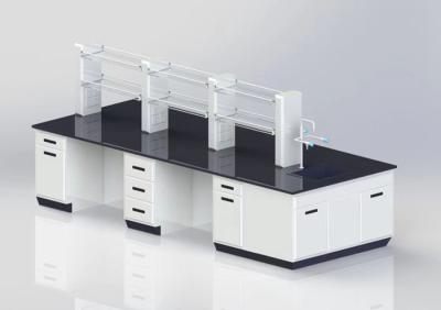 China High Level Series Lab Island Bench With Reagent Shelves For Experiment Operation Platform en venta