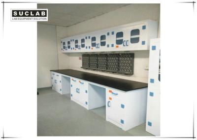 China PP Structure Anti Corrosive Lab Work Benches With Reagent Shelf for sale