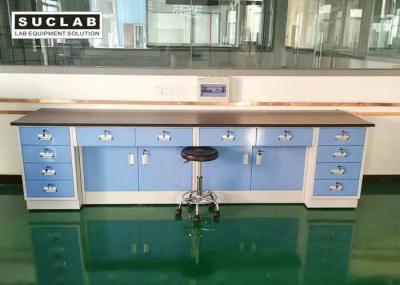 China 15mm Black Marble Worktop Steel Made Lab Side Workstation With Concave Cabinets for sale