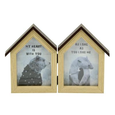 China Eco-Freindly High Hanging Photo Frame For Home Decor Wooden Picture Frame 2 Piece Photo Frame Set for sale