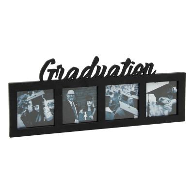 China Eco-Freindly Sell Well New Type 4 Picture 35x14cm Graduation Black Frame Wooden Photo Frame for sale