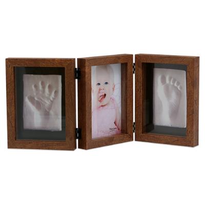 China Eco-Freindly Handprint Footprint Gift Keepsake Photo Frame Newborn Baby Photo Frame Kit for sale