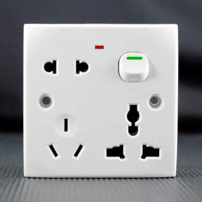 China 6 Pin ABS Wall Socket Eight Hole Residential/Multi-Purpose Multi-Function Smart Socket Switch Electrical Socket for sale