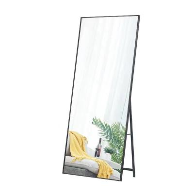 China Contemporary Luxury High Definition Full Length Mirror Frame Floor Stand Dressing Mirror for sale