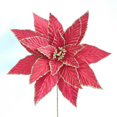 China Decor #MY-305 2022 New Style Christmas Tree Picks Red Flower Ornaments for sale