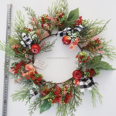 China Home 2019 New Design 60cm PVC Christmas Wreath With Ornaments For Home Decor for sale