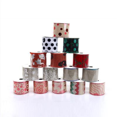 China China Custom Printing Christmas Mesh Hot Stamping Decorative Ribbon With Customized Size for sale