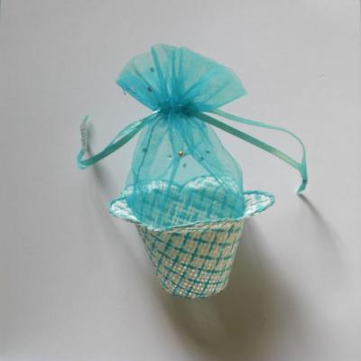 China Handmade Wedding Souvenir Candy Paper and Organza Paper Bags Basket for sale