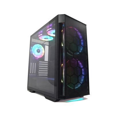 China With Side Panel New Style Modern White Glass PC Computer Gaming Case Glass PC Gabinetete/Black Gaming Case for sale