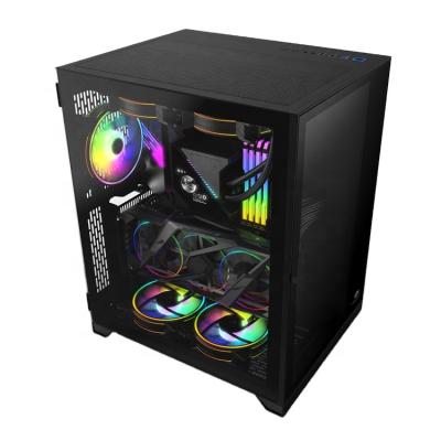 China With Side Panel Window SPCC Gaming MATX ATX Chassis PC Case Modern Black Desktop Gaming for sale