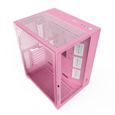 China With Side Panel Window Pink Color ATX Tower Computer Case Tempered Glass Gaming Chasis Computer Case Gabinete for sale