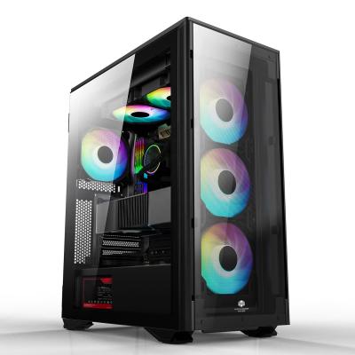 China With Double Panels U3 U2 ATX Window Side Panel PC Gamer Gaming Computer Case Desktop Chassis for sale