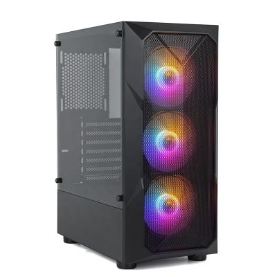 China With Case and Towers High Quality Desktop CPU Computer Case ATX ITX Gaming Computer Side Panel Window Case Cabinet for sale