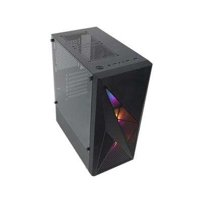 China With Newest Side Panel Classic Window ATX Plastic + Iron Mesh Panel Computer Case Gaming ATX Computer PC Case for sale