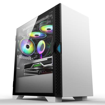 China With Window PC Side Panel Mid Tower MATX CASE Chassis Cool PC Gaming WHITE PC Case for sale