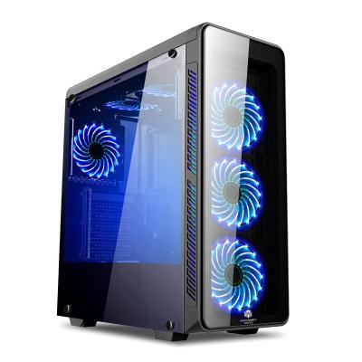 China With Side Panel Window RGB Computer Accessories Fans Tempered PC Case Gaming Case Glass for sale