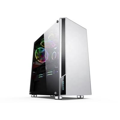 China With Side Panel Window ATX Micro Gaming Computer Case With Laser Logo Design Tempered Glass Desktop Case PC Gamer for sale