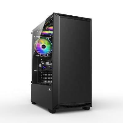 China With Side Panel Window Printing Matt Black Water Cooling 240mm 350mm GFX PC Tower Case Gaming Case For Gamer for sale