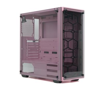 China 2021 Office Computer Case PC Case Gaming ATX Gabinete Case Pink Glass Gamer for sale