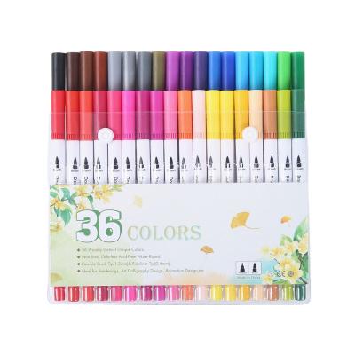 China Fashion 36 Color Line Hook Pen Student Painting Hook Pen Brush Marker Pen Water Based Coloring Pen for sale