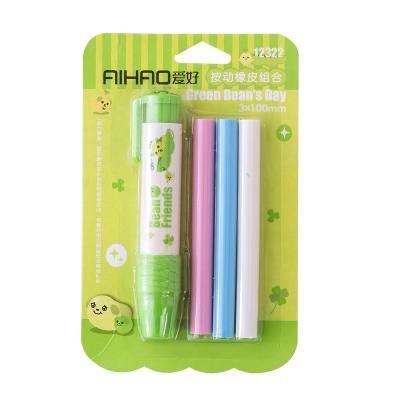 China Automatic Type Press Type Children's Student Stationery Pen Eraser Creative Personality Pencil Office Eraser for sale