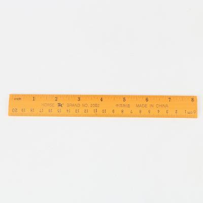 China Eco-friendly Yellow Color Custom 20cm Work Ruler Draw Wooden Ruler For Office And Study for sale