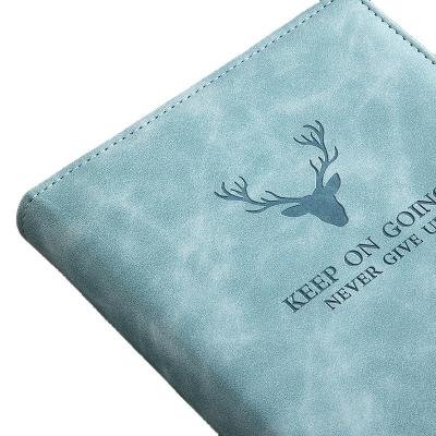 China Business Hardcover Personalized PU Deer Pattern Journal Diary Leather Embossed Notebook for sale