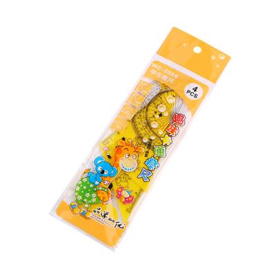 China Eco-friendly Universal Plastic Straight Ruler Suits For Kids 15cm Giraffe Straight Ruler Set for sale