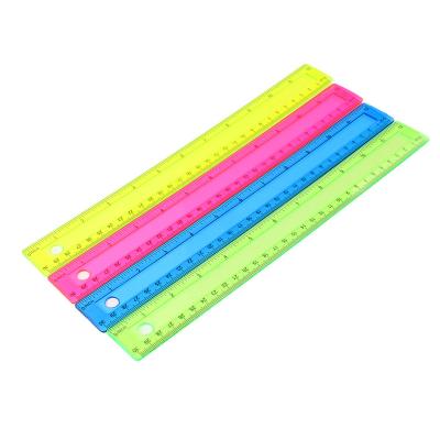 China 30cm Scale Eco-friendly Plastic Colored Straight Ruler 12inch Transparent Colored Concave Drawing Ruler For Study for sale