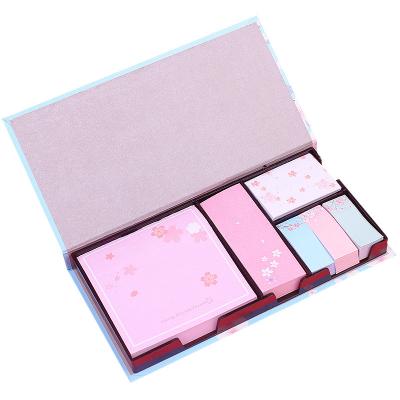 China Creative cute girl self-adhesive note box heart set paper color custom sticky notes sticky note stickers for sale