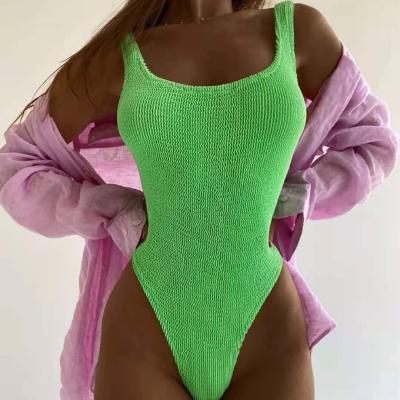 China 2022 Women's Rabbit One-Piece Swimsuit Breathable Swimwear Wavy Candy Color BN-LT6028 for sale