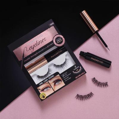 China High quality natural curl clean brand 6 3d magnetic mink eyelash 10mm-15mm non stick non magnetic eye lash set for sale