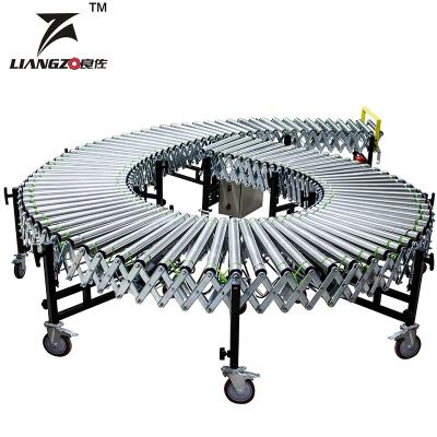 China LIANGZO electric power heat resistant retractable flexible expanding roller conveyor for sale for sale