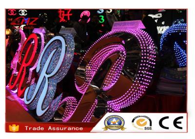 China Custom Exterior LED Acrylic Sign Letters Colorful Front Light Resin Signs for sale