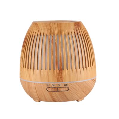 China Hotel New Arrival Fogger Mist Maker Carved Wood Oil Diffuser With Colorful LED Light for sale