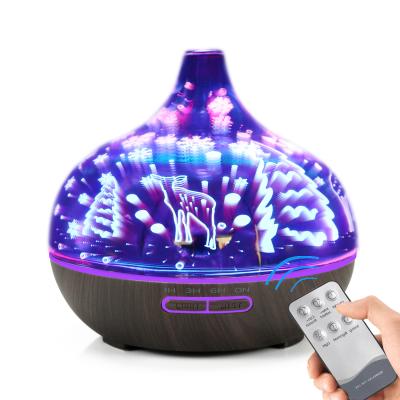 China Household Love Fireworks Deer 3D Printing 400ml Smart Automatic Ultrasonic Aroma Difusor With 7 Switch Led Lights for sale