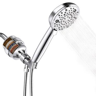 China No Hard Water Diverting Combo Filtered Shower Head Including Class 18 Shower Filter Head High Pressure Hand Spray Shower Head For Hard Well for sale