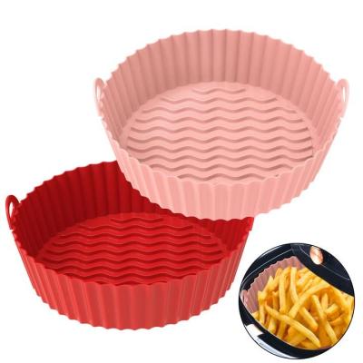 China Clean Air Fryer Pan Round Disposable Heat Resistant Easy Silicone For Reusable Air Fryer Silicone Non-Stick Air Fryer Liners for sale