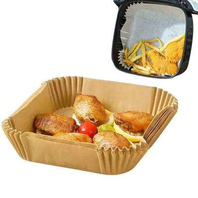 China Square Parchment Hot Parchment Baking Liner Baking Roasting Food Grade Non-Stick Paper For Air Fryer Liners for sale