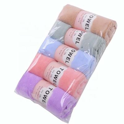 China Amazon OEM Absorption Microfiber Coral Fleece Hand Bath Towel Super Hot Selling QUICK DRY Washcloth With Paper Wrap for sale