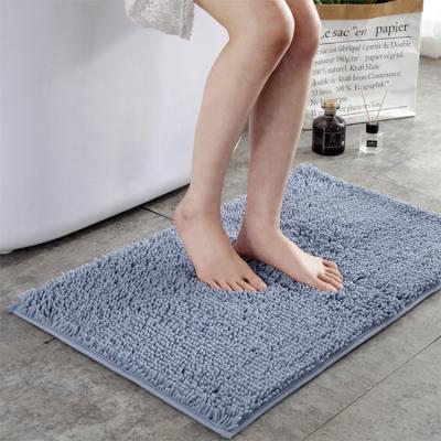 China Washable Mat Bathroom Anti Slip Floor Soft Chenille Bathroom Door Mat for sale