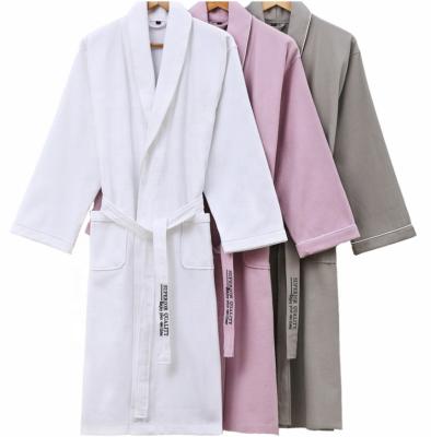 China QUICK DRY Ready to Ship 5 Star Hotel Honeycomb Cotton White Women Gray Hooded Bathrobe for sale