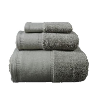 China Cheap Factory Price Large Bath Towel 80*190 40*80 100% Gray QUICK DRY Gray Organic Cotton for sale