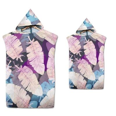 China 2022 New Compressed Outdoor Recycled Poncho Swimming Custom Towel Adult Long Robe Changing Hooded Beach Towel Surf Child for sale